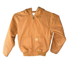 Carhartt Hooded Zip Jacket Men's Size M Regular Fit Brown Quilt Lining 104050