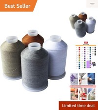 Sewing Thread Set, 4 Colors, 40s/2, 100 Polyester, 4000 Yards Light Common S...