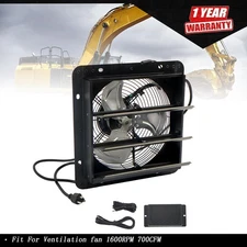 Shutter Exhaust Fan 10'' Remote Control Wall-Mount  5.6FT/1.7m Power Cord