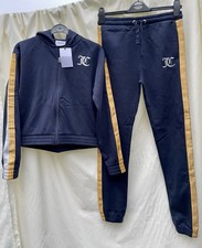 Juicy Couture Girls Glitter Stripe Zip Through Tracksuit Set Night Sky  13 years
