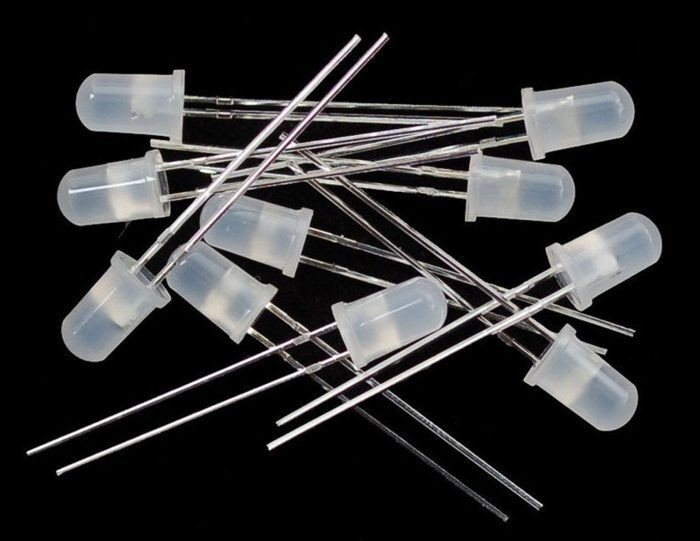 10 x 5mm RGB Diffused Slow Flashing Rainbow LEDs 2 Pin Self Flashing ...