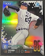 2019 Bowman Chrome Baseball MLB #BTP-86 Franklin Perez Refractor Top 100 Tigers
