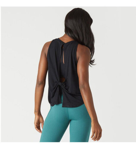 Women's Open Back Workout Tank Top Shirts Yoga T-Shirts Activewear Exercise Tops - Picture 14 of 30