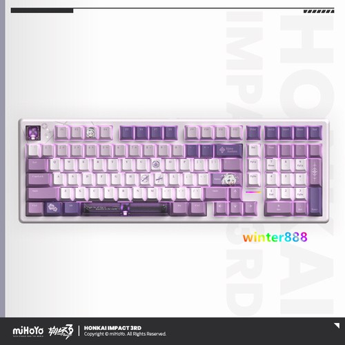 Honkai Impact 3 Kiana Kaslana Mechanical Keyboard RGB Wireless Bluetooth 101 Key - Afbeelding 2 van 21
