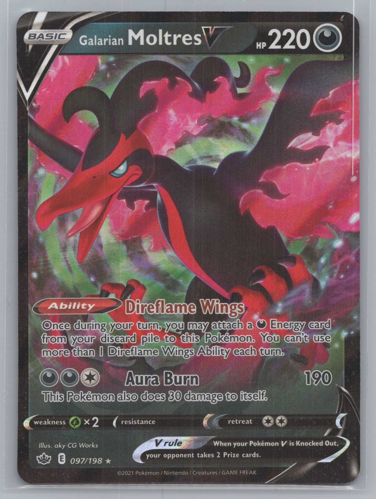 Galarian Moltres V 097/198 Ultra Rare SWSH06: Chilling Reign NEAR MINT NM