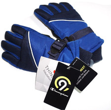 Boys Ski Winter Gloves by Champion 3M Thinsulate Warmest Size 4/7 Blue NEW NWT