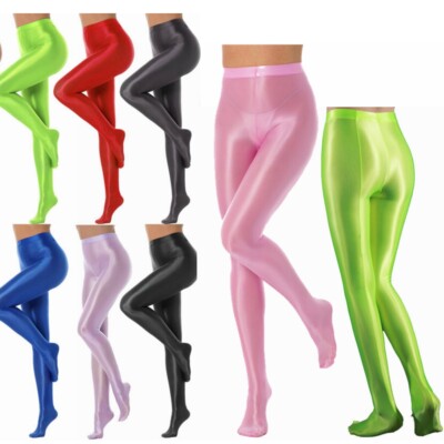 Damen Strumpfhosen Shiny Strümpfe mit Fußteil Pantyhose Tight Lange Hose Dessous
