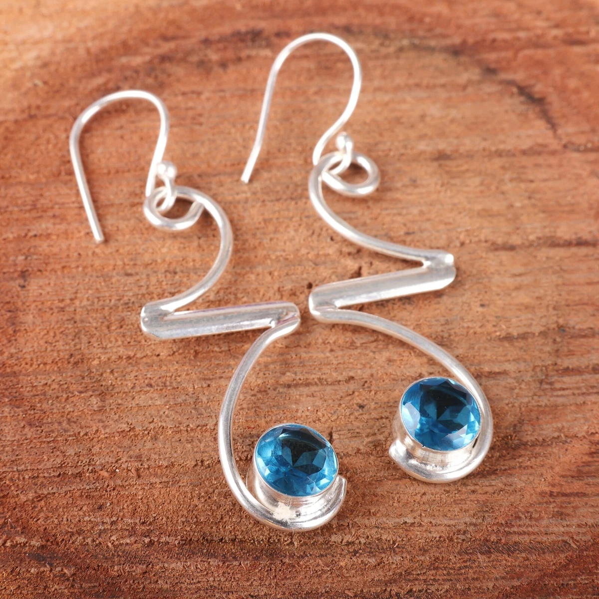 Orecchini Pendenti A Goccia In Argento 925 Con Cristallo Blu, Eleganti, Regalo Per Donna, Mamma, Fidanzata