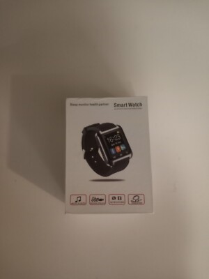 Uwatch Bluetooth Smartwatch (Black) Calls Text Music FM Radio Clock Pedometer