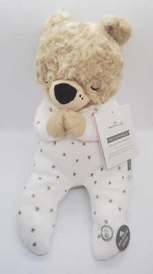 Hallmark Be There When You Can't Recordable Prayer Bear Plush White Pajamas 12''