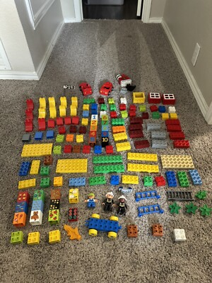 Lego DUPLO Bulk Lot 100+ Bricks Blocks Multicolored People Cars Animals  MORE!