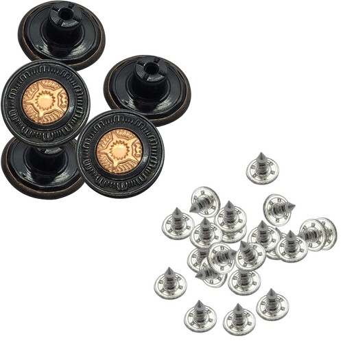 17mm No Sew Hammer Jean Button Antique Design With Pins for Denim 8pcs to 100pcs - Picture 39 of 64