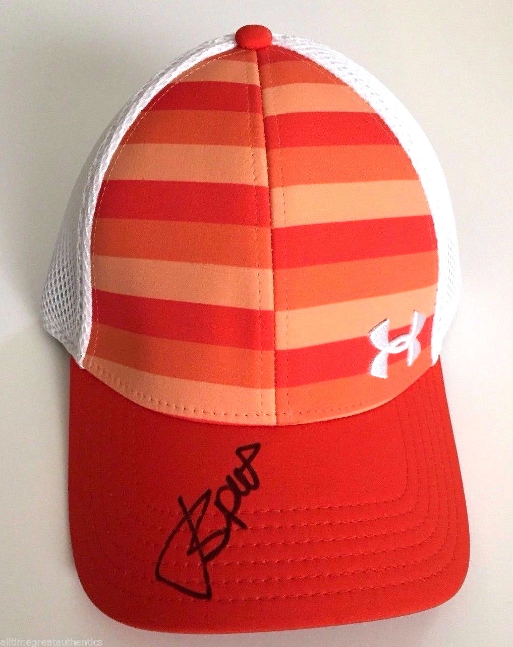 Jordan Spieth Autographed Signed Under Armour Orange Golf Hat JSA Masters British Open 