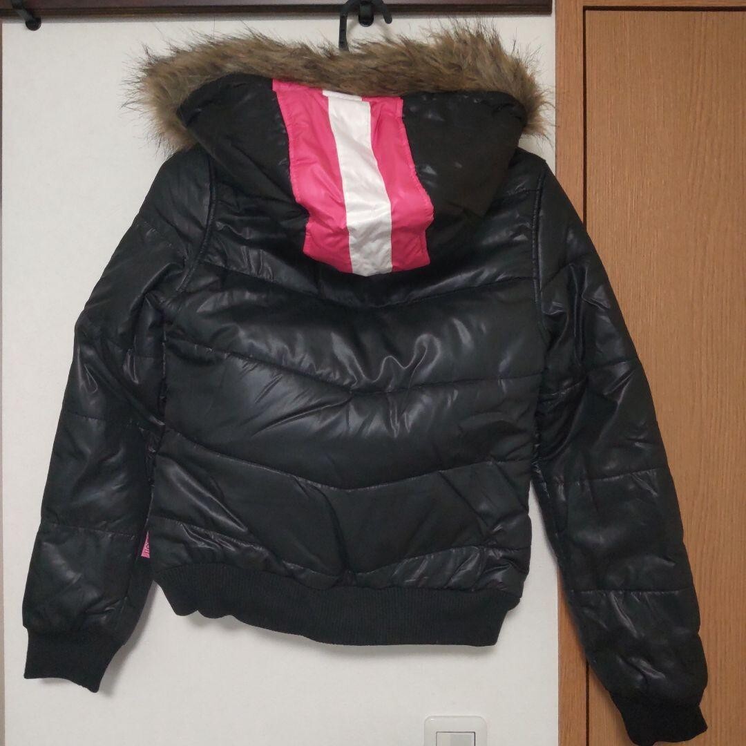 LIZ LISA Doll Faux Fur Trim Jacket logo pocket Black Pink fashion