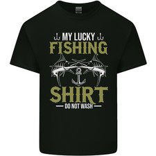 Nicht Waschen My Lucky Fischen Lustig Fischer Herren Baumwolle T-Shirt