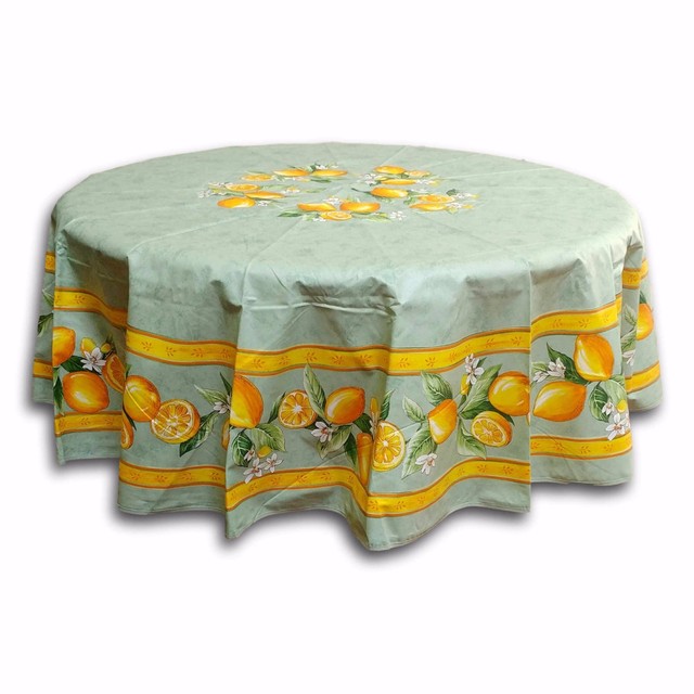 Wipeable Tablecloth Round 71 inch Spillproof French Acrylic Coated