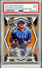 2022 Bowman Draft Anthony Gutierrez Invicta Orange Refractor SP 24/25 PSA 9