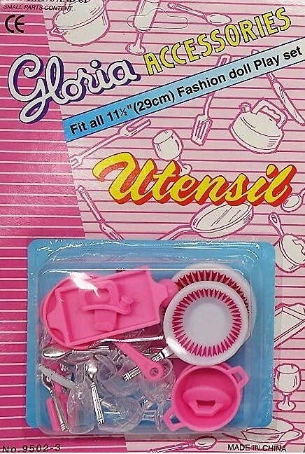 Gloria Accessories Barbie Size Dollhouse Furniture Plates Utensils