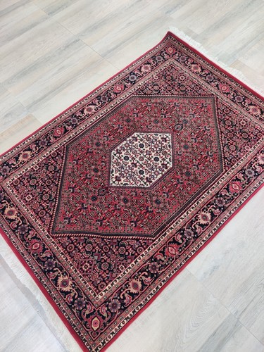 Vintage 3'8" x 5'3" Handmade Wool Medallion Area Rugs Red Oriental Knotted Rugs - Picture 16 of 24