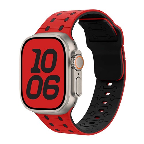 Für Apple Watch Series 10 9 8 7 6 5 4 Ultra Zweifarbig Silikon Verstellbares Armband - Bild 16 von 21
