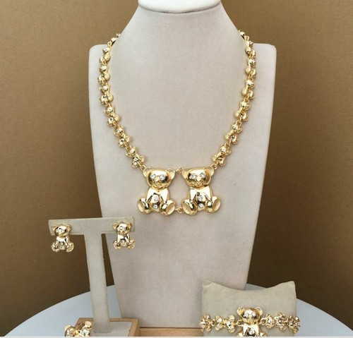 Hugs and Kisses 2 Large Teddy Bear 14k Gold Necklace Bracelet Ring Earrings 91 - Picture 22 of 27