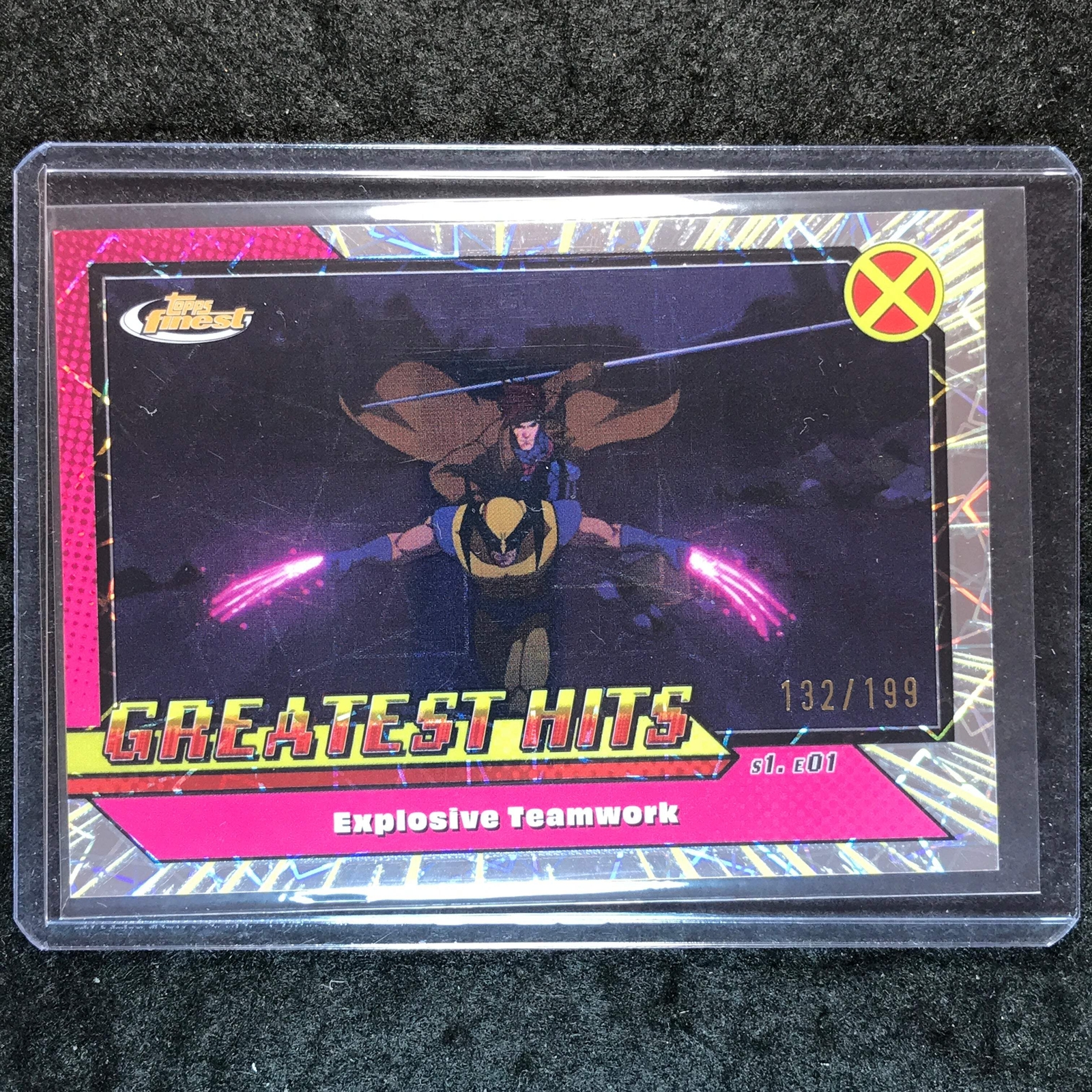 2025 Topps Finest X-Men '97 EXPLOSIVE TEAMWORK Greatest Hits Laser 132/199 #3
