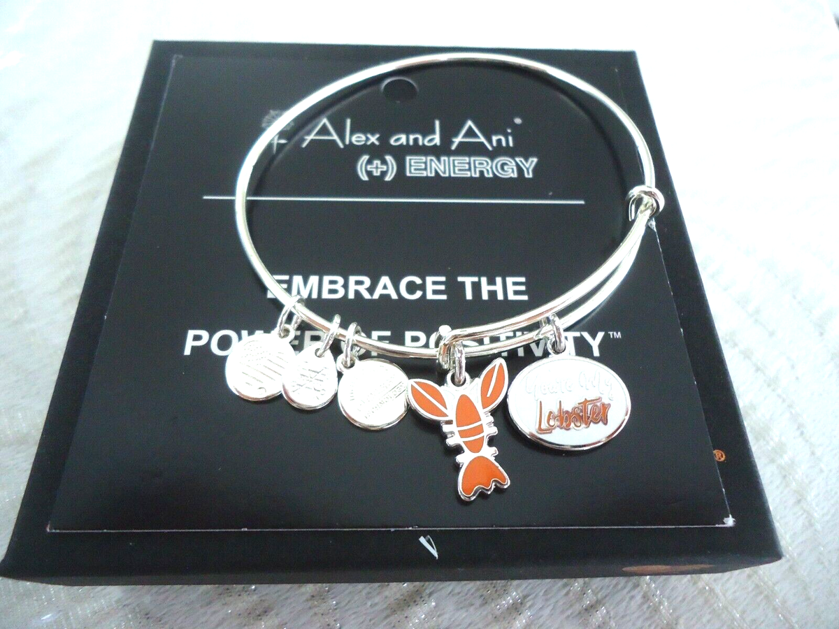 Alex and Ani FRIENDS YOUR'E MY LOBSTER DUO Silver Bangle New W