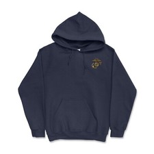 USMC EGA Embroidered Hoodie Sweatshirt Navy Blue USMC Licensed -all sizes