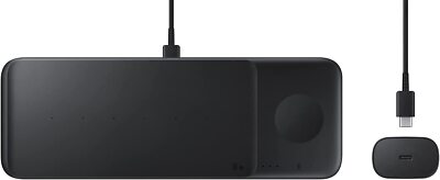 Samsung Wireless Charger Trio, Fast Charging, Qi Compatible - Black