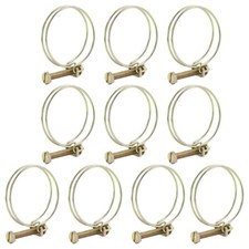 10Pcs Double Wire Hose Clamp 8-110 mm Adjustable Steel Double Wire Hose Clips...