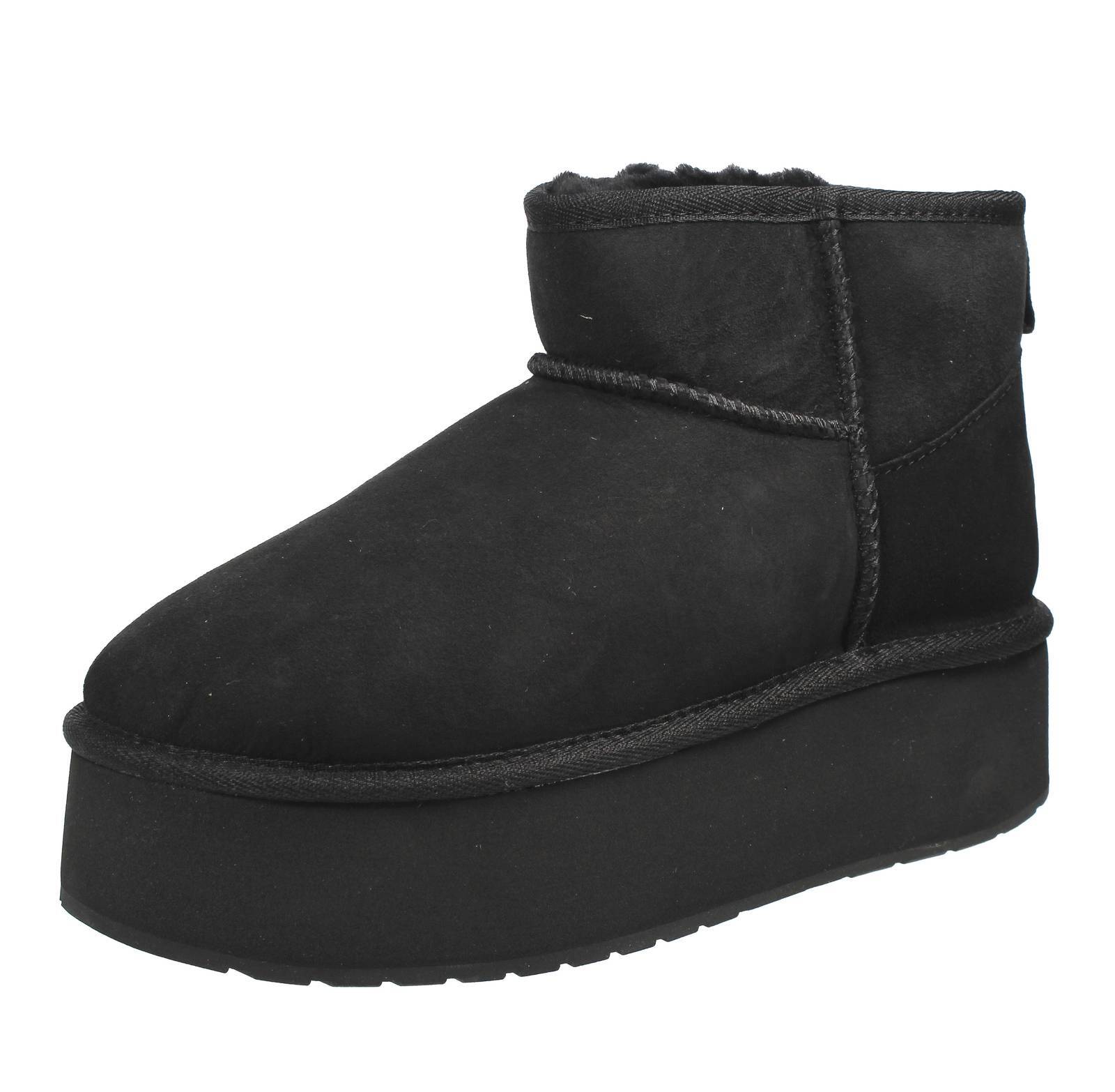 Emu Stinger Micro Flatform - Stivaletti Flatform In Montone Nero - Taglia 41 [10