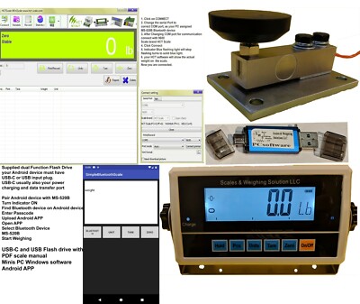 5000 LB capacity SPRING TESTER RACE CAR SCALE w/PC Software/Android Bluetooth