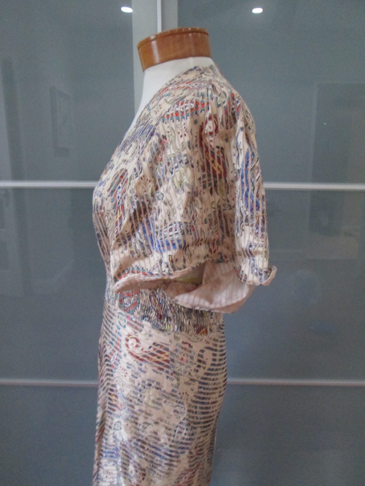 MAJE Rachel Paisley Smocked Waist Asymmetrical Maxi Dress Size 2