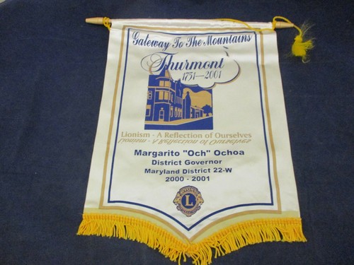 Vintage Lions Club Banner Flag 2001 Margarito Ochoa Maryland Dist. 22W - 第 1/2 張圖片