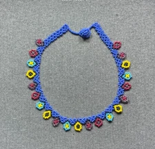 Embera Chami beaded choker by women of the Colombian indigenous tribe 5035