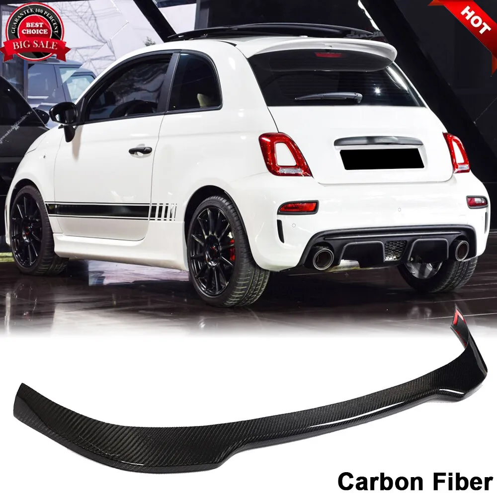 For FIAT 500 Abarth 595 2010-20 REAL CARBON Rear Roof Trunk