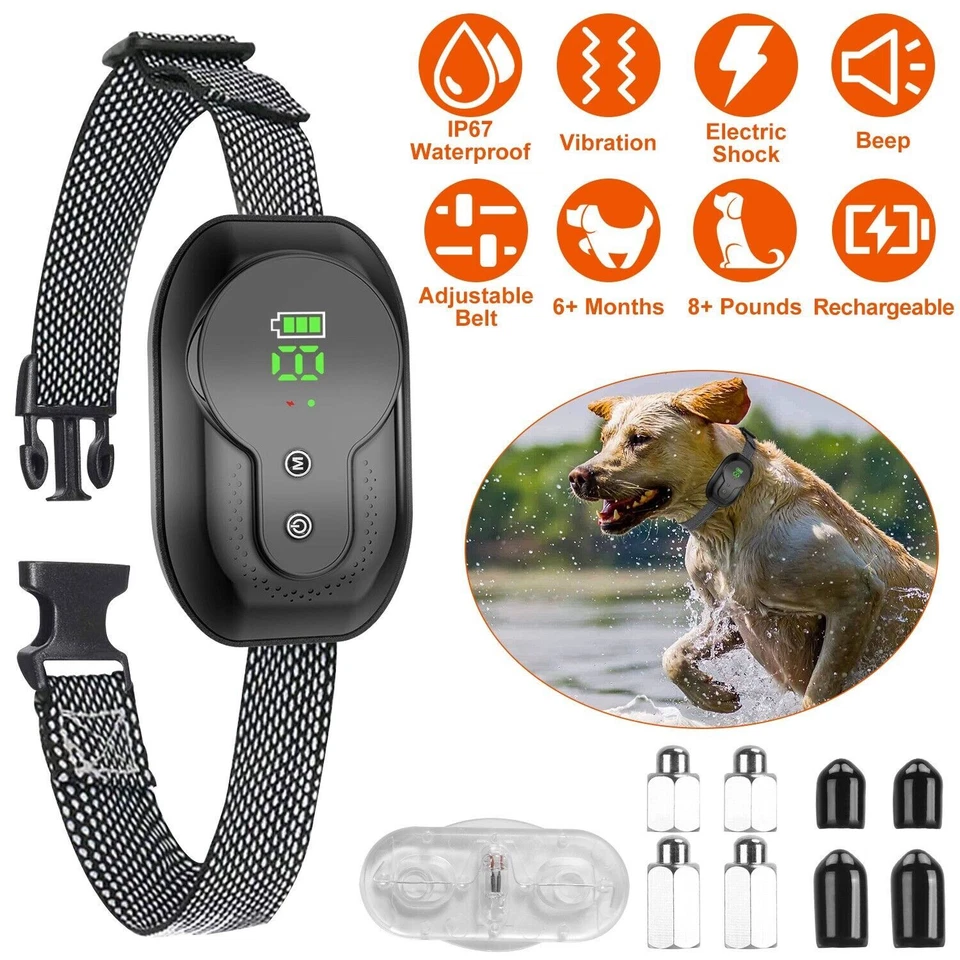 Rechargeable Dog Bark Collar Waterproof Electric Anti-Barking Training Collar - Image 2 of 4
