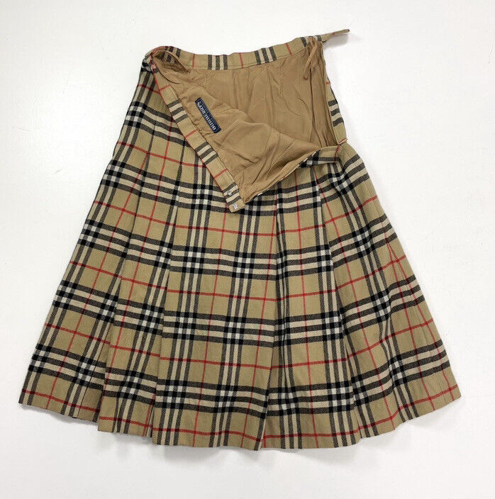 Burberry Skirt Pleated Lined Wool Classic Vintage Nova Check Burberry Skirt Pleated Lined Wool Classic Vintage Nova Check