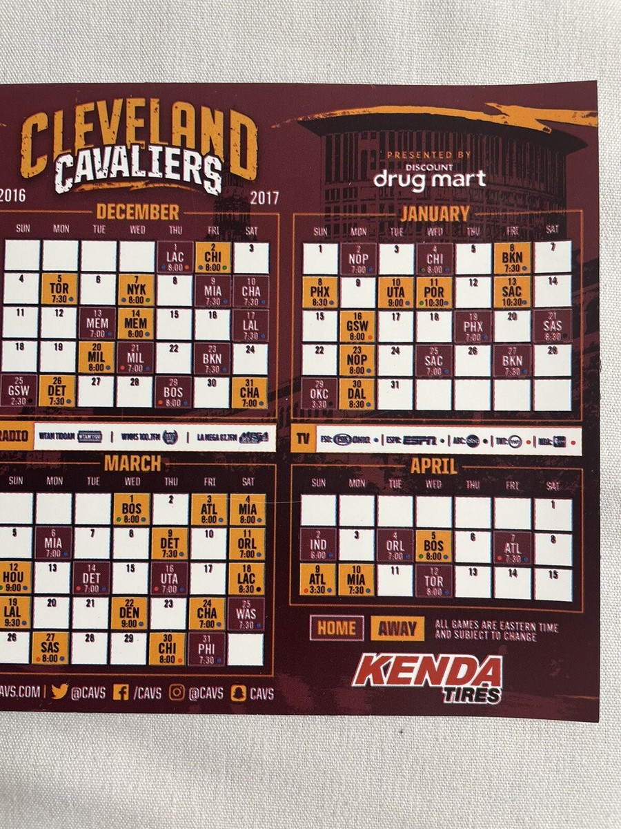 2016-2017-cleveland-cavaliers-schedule-magnet-nba-champions-ebay