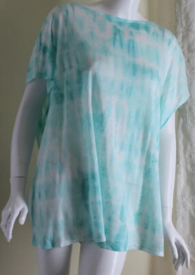 NEW Ralph Lauren Sz 2X Luxe Turquoise Blue Green 100% Linen Knit Top Shirt