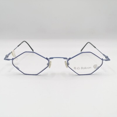 R. G. Balloon Vintage Brille mod. 166 col. 266 neu Silber blau 8-eckig 44/19