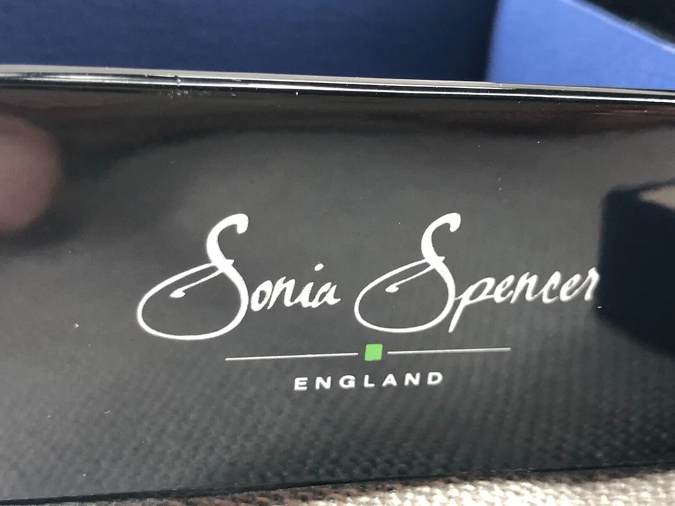 Sonia Spencer NUEVO Gemelos Vintage Hechos a Mano Inglaterra Rosa Amarillo Funky Glass Foto 4 de 4