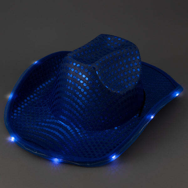 LIGHT UP BLUE COWBOY HAT - COUNTRY FUN LED COWBOY HAT 