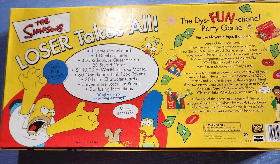 The Simpsons Loser Takes All - The Dys-DIVERTIDO-jogo de festa funcional 2001 99% COMPLETO  - Imagem 2 de 4