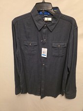 Nautica Button up Men's Shirt Size XL/EG 18/20 Coal HTHR NWT