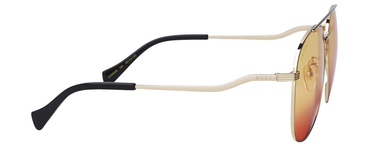 Gucci GG0969S-004 Womens Pilot Gold Black/Yellow Orange Aviator Sunglasses GUCCI GG0969S-003 Womens Pilot Full Rim Designer Sunglasses  main image 3