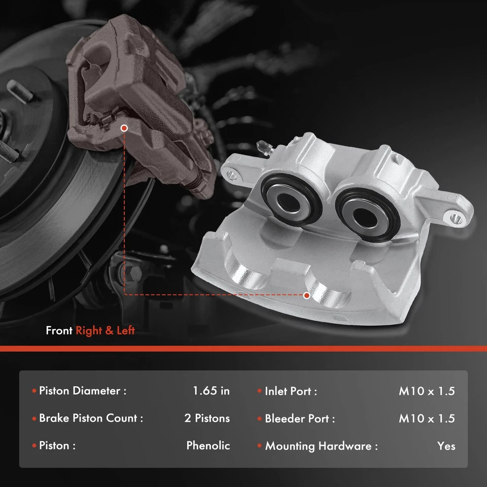 2x Pinza de freno delantera doble pistón para Chrysler 300 2005-2019 Dodge Charger Foto 3 de 4