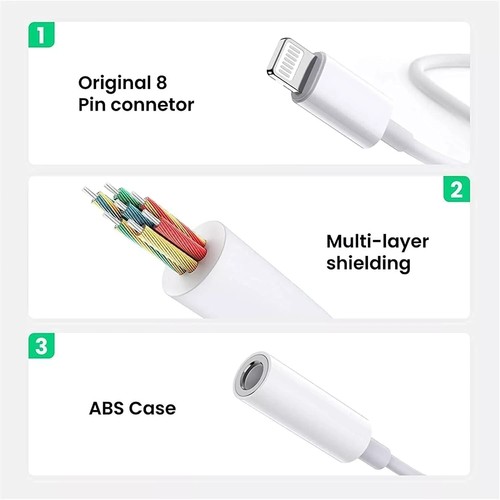 6 Pack iPhone to 3.5 mm Headphone Jack Adapter for iPhone, iPhone Aux Adapter - 第 3/4 張圖片