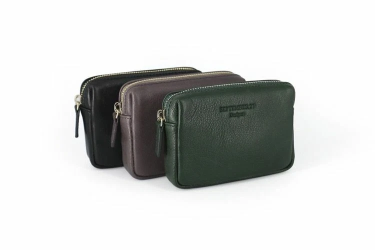 Small Leather Money Bag Wallet Zipper Closure Mini Coin Card Holder Pouch Purse