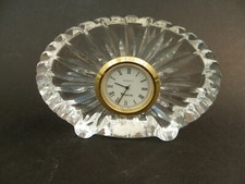 Horloge de bureau anglaise Waterstone en cristal plein plomb, excellent état.